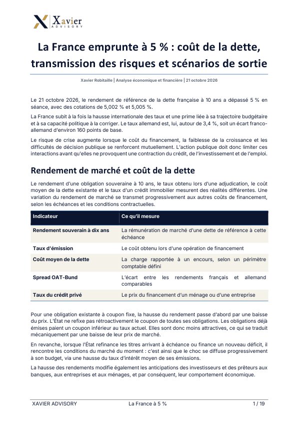 La France emprunte à 5 % — Xavier Robitaille